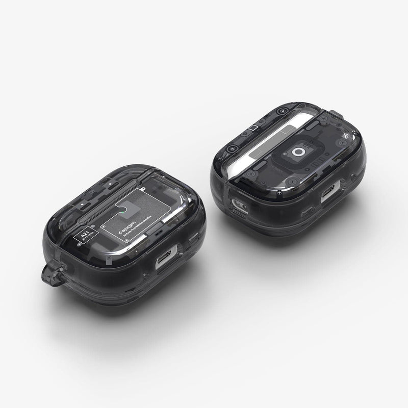 ACS05593 - AirPods Series Ultra Hybrid Zero One (MagFit) Case in zero one showing the front, back and bottom