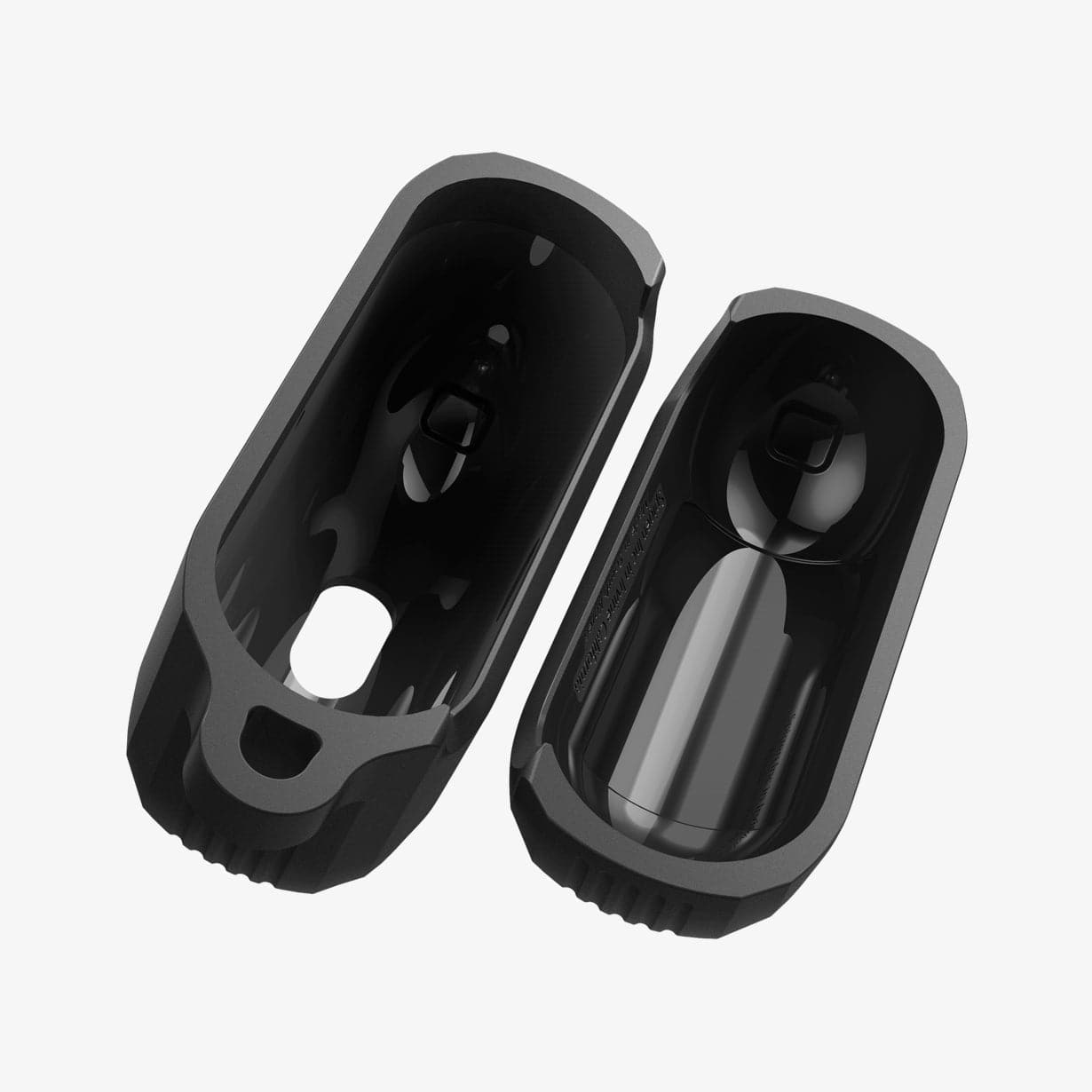 ASD00540 - Apple AirPods Pro Case Rugged Armor in matte black showing the inside of case