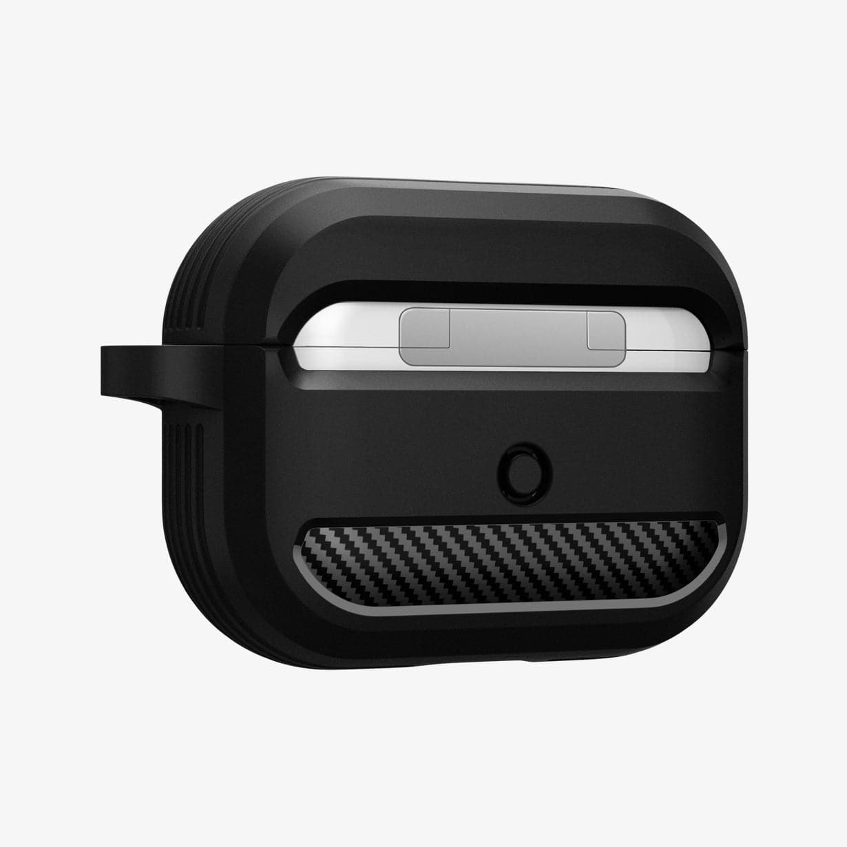 ASD00540 - Apple AirPods Pro Case Rugged Armor in matte black showing the back and side