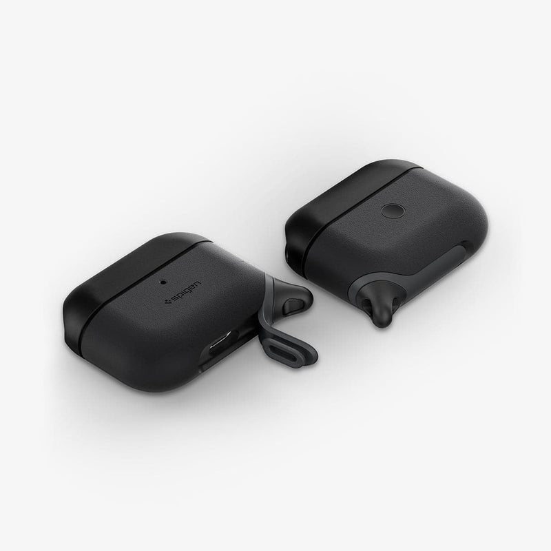 ASD00542 - Apple AirPods Pro / AirPods Pro 2 Case Slim Armor IP in black showing the front, back and sides