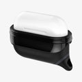 ASD00542 - Apple AirPods Pro / AirPods Pro 2 Case Slim Armor IP in black showing the front and side with two flaps pulled down