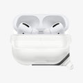ASD02236 - Apple AirPods Pro / AirPods Pro 2 Case Slim Armor IP in frost clear showing the front with front flap pulled down and AirPods inside