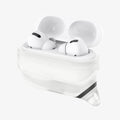 ASD02236 - Apple AirPods Pro / AirPods Pro 2 Case Slim Armor IP in frost clear showing the front and side with flaps pulled down and AirPods inside