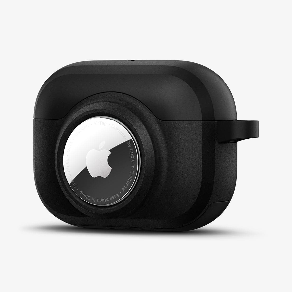 ACS03167 - Apple AirPods Pro Case Tag Armor Duo in black showing the front, side and AirTag in slot