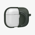 ACS04391 - Apple AirPods Pro Case Tag Armor Duo in military green showing the front with case cut half open