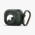 ACS04391 - Apple AirPods Pro Case Tag Armor Duo in military green showing the front, side, AirTag in slot and carabiner
