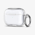 ASD00541 - Apple AirPods Pro Case Ultra Hybrid in crystal clear showing the front, side and carabiner