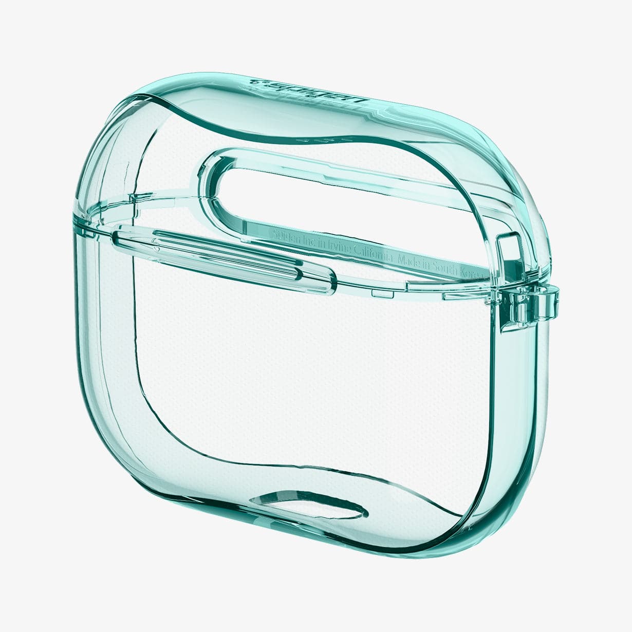 ASD01290 - Apple AirPods Pro Case Ultra Hybrid in green crystal showing the front and side with no AirPods inside