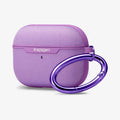 ASD00574 - Apple AirPods Pro Case Urban Fit in purple showing the front, side and carabiner