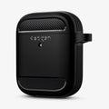 ASD01117 - Apple AirPods 1 / 2 Case Rugged Armor in matte black showing the front and side