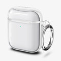 ASD01301 - Apple AirPods 1 / 2 Case Ultra Hybrid in jet white showing the front, side and keychain