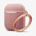 074CS27598 - Apple AirPods 1 / 2 Case Urban Fit in rose gold showing the front, side and carabiner