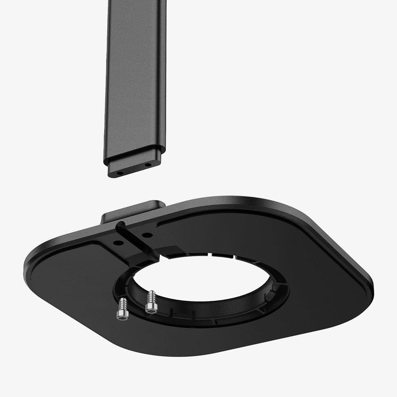 AMP02818 - Apple Airpods Max MagFit Stand in black showing the bottom stand portion hovering below remainder of stand