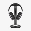 AMP02818 - Apple Airpods Max MagFit Stand in black showing the front with AirPods Max on stand