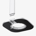 AMP02817 - Apple Airpods Max MagFit Stand in silver showing the bottom portion of stand hovering below remainder of stand
