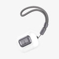 ASD06155 - AirPods Pro 2 Lock Fit M in Metallic Gray showing the front, partial side with lanyard