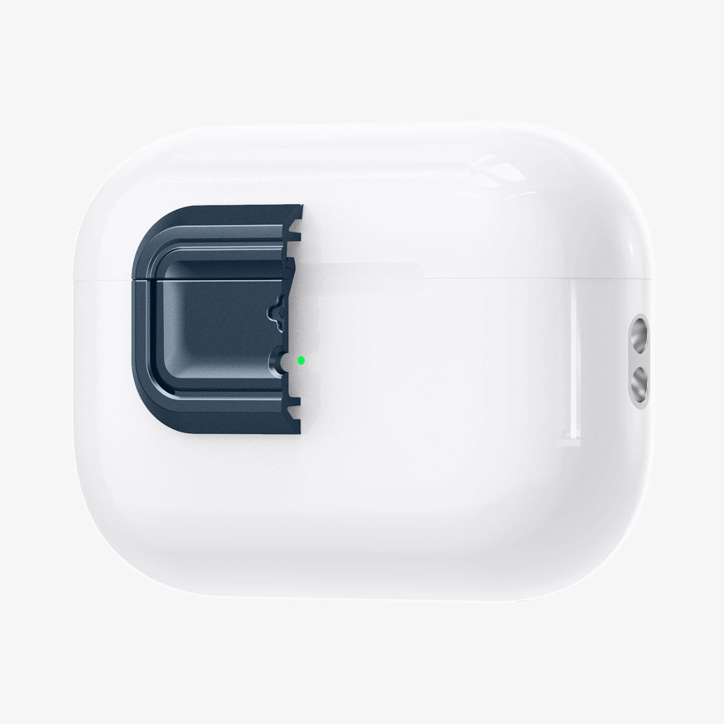 ASD06153 - AirPods Pro 2 Lock Fit M in Metal Slate showing the front with half of Lock Fit M cut open