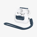 ASD06153 - AirPods Pro 2 Lock Fit M in Metal Slate showing the front and side with lanyard attached and top open with AirPods inside
