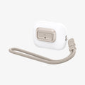 ASD06154 - AirPods Pro 2 Lock Fit M in Starlight showing the front and side with lanyard attached