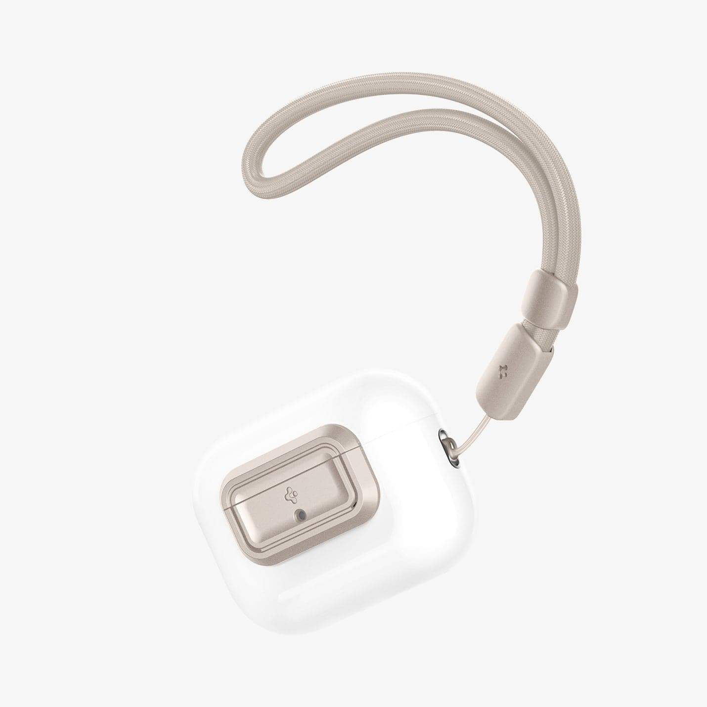 ASD06154 - AirPods Pro 2 Lock Fit M in Starlight showing the front, partial side with lanyard