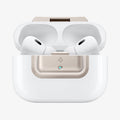 ASD06154 - AirPods Pro 2 Lock Fit M in Starlight showing the front with top open and AirPods inside
