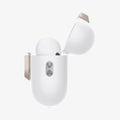 ASD06154 - AirPods Pro 2 Lock Fit M in Starlight showing the side with top open and AirPods inside