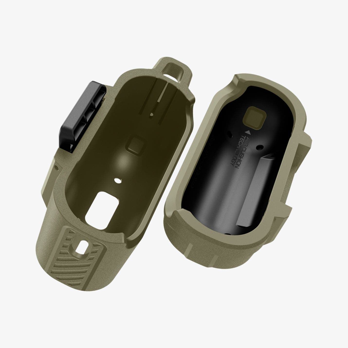 ACS05911 - Apple AirPods Pro 2 Case Lock Fit in vintage khaki showing the inside of case