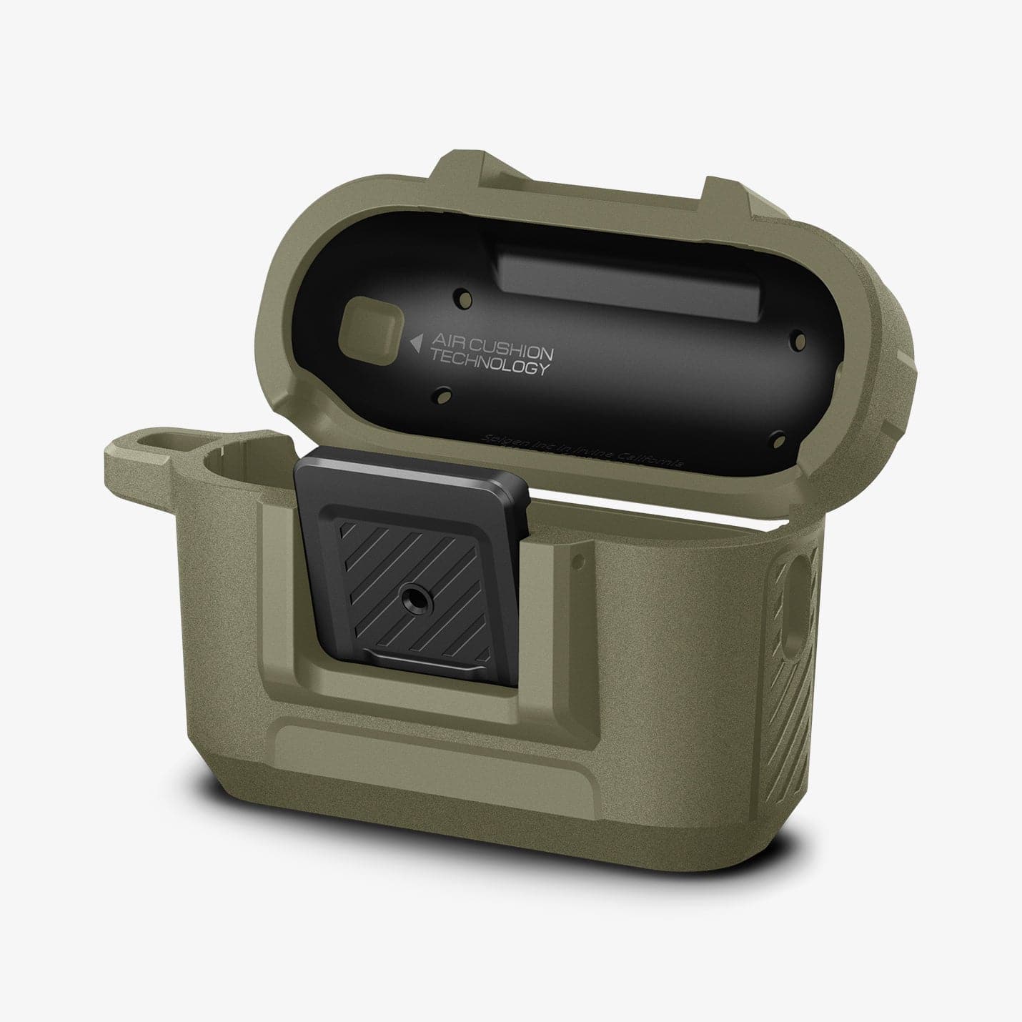 ACS05911 - Apple AirPods Pro 2 Case Lock Fit in vintage khaki showing the front with top open