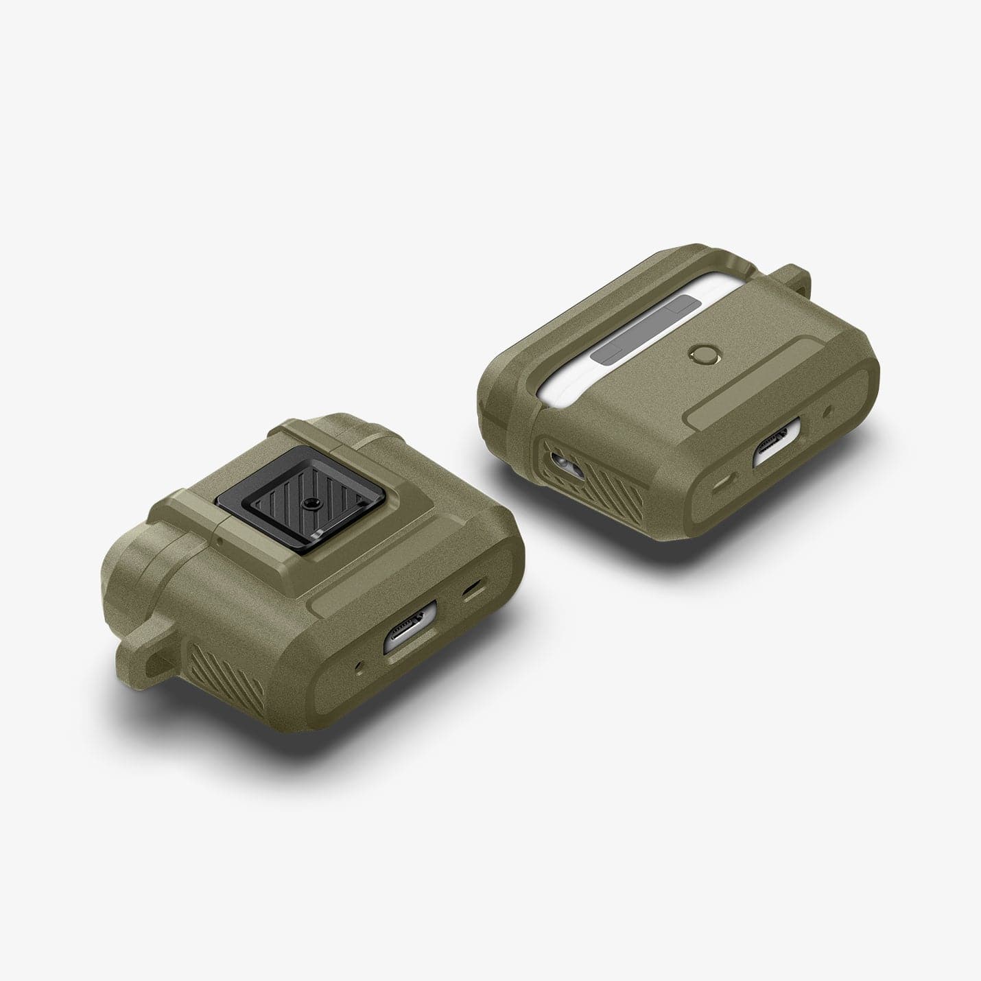 ACS05911 - Apple AirPods Pro 2 Case Lock Fit in vintage khaki showing the front, back, sides and bottom