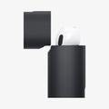 ASD00838 - Apple AirPods Pro Case Classic Shuffle in charcoal gray showing the side with top open and AirPods inside