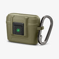 ACS05910 - Apple AirPods Pro Case Lock Fit in vintage khaki showing the front and side with carabiner