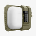 ACS05910 - Apple AirPods Pro Case Lock Fit in vintage khaki showing the front with case half cut open