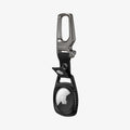 AMP01565 - AirTag Case Rugged Armor showing the front and side with attachment strap unbuttoned