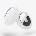 AHP03071 - Apple AirTag Case Silicone Fit in white showing the front displaying both sides of Airtag