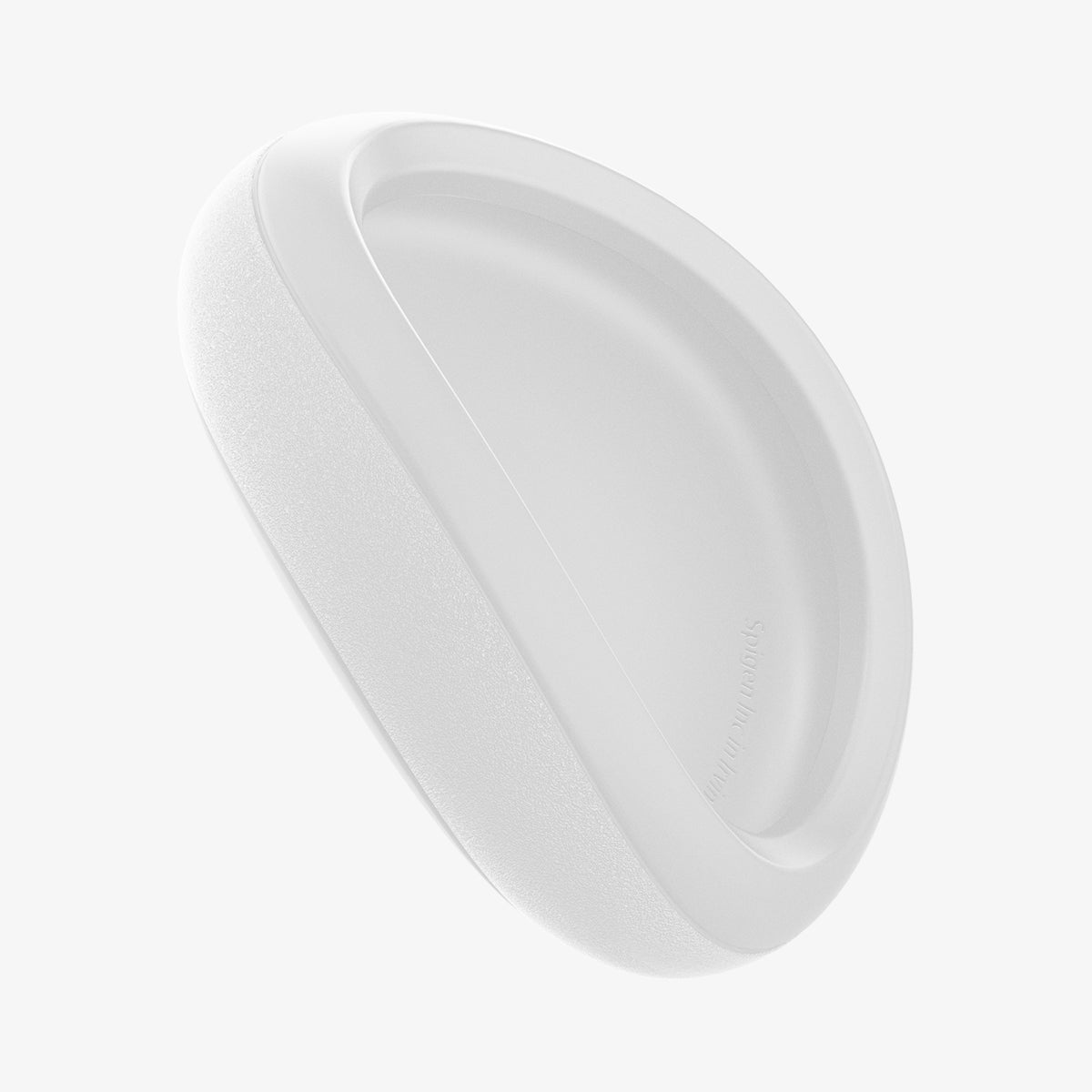 AHP03071 - Apple AirTag Case Silicone Fit in white showing the front and inside without Airtag