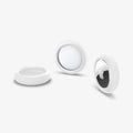 AHP03071 - Apple AirTag Case Silicone Fit in white showing the front with in and without air tag in