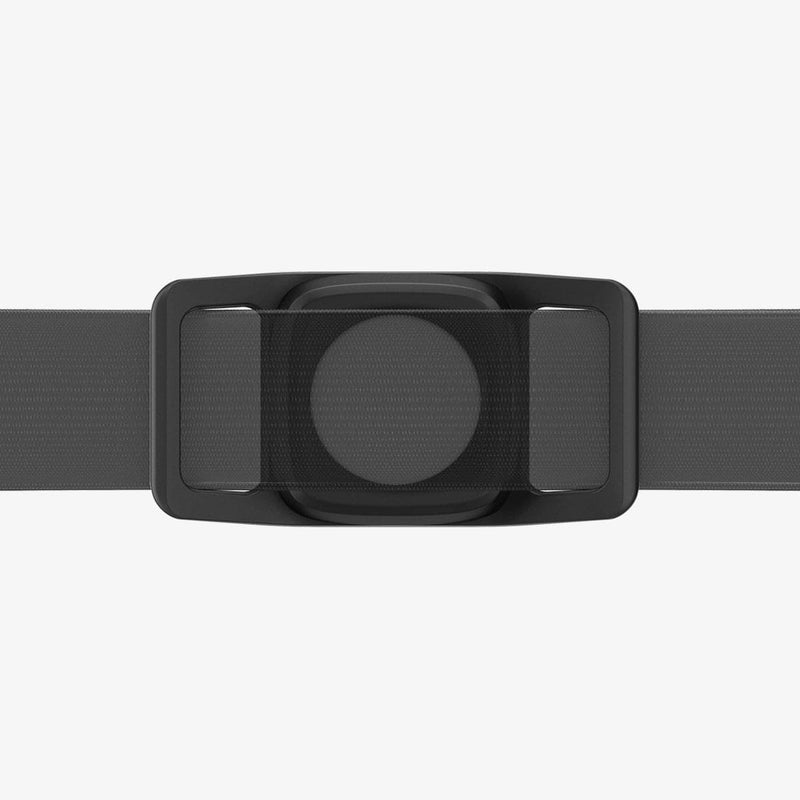 AHP03868 - Apple AirTag Tag Armor in black showing the back attached to collar