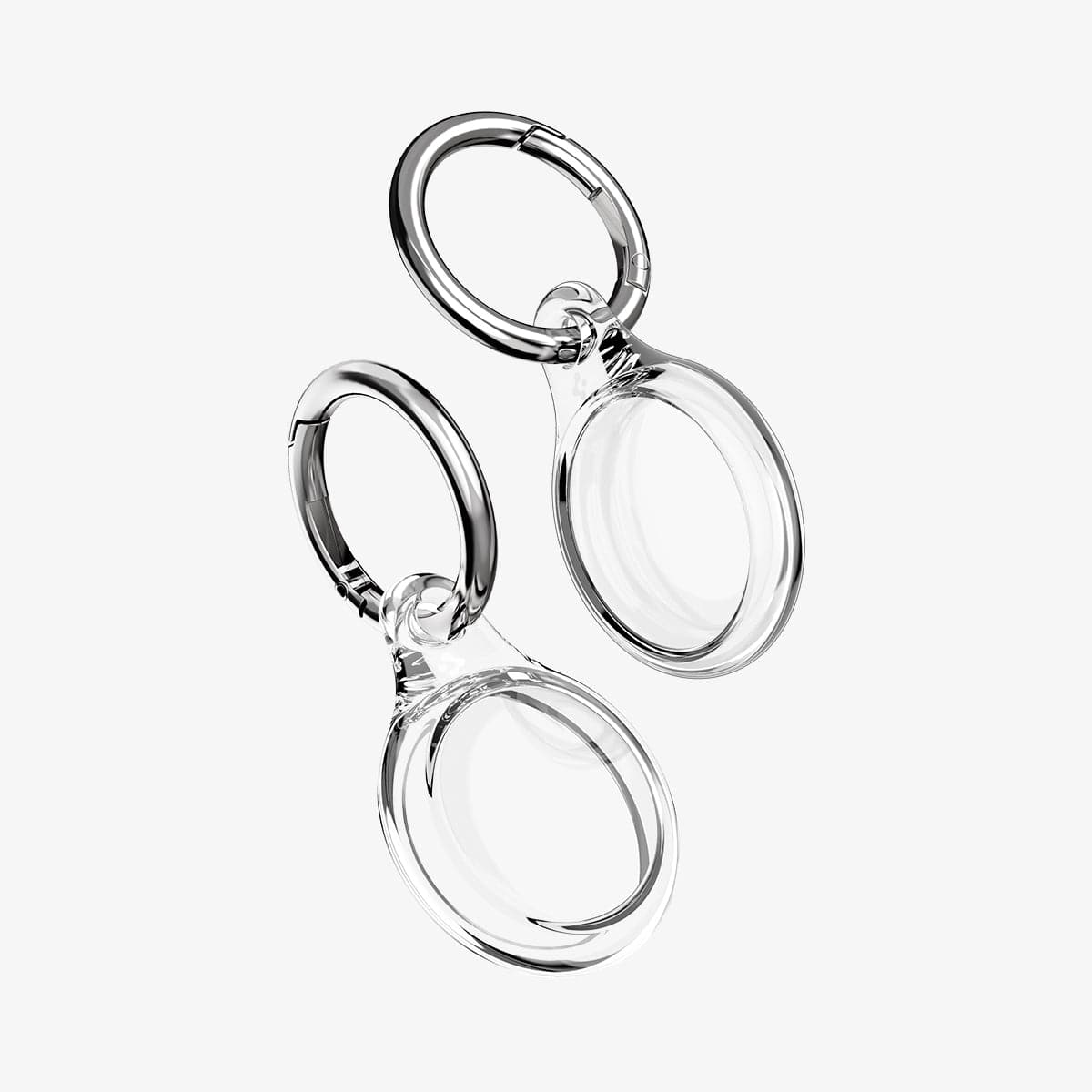 AHP03124 - Apple AirTag Case Ultra Hybrid in crystal clear showing the front and back without airtag in case