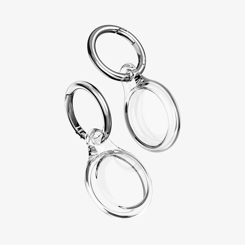 AHP03124 - Apple AirTag Case Ultra Hybrid in crystal clear showing the front and back without airtag in case