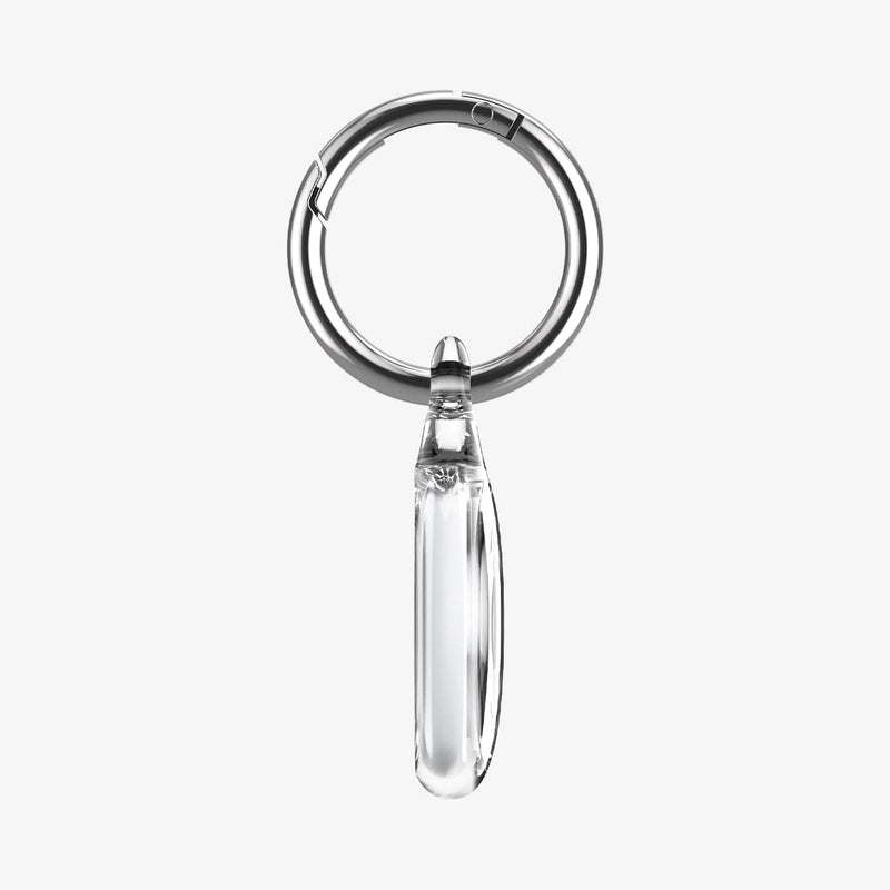 AHP03124 - Apple AirTag Case Ultra Hybrid in crystal clear showing the side with keyring