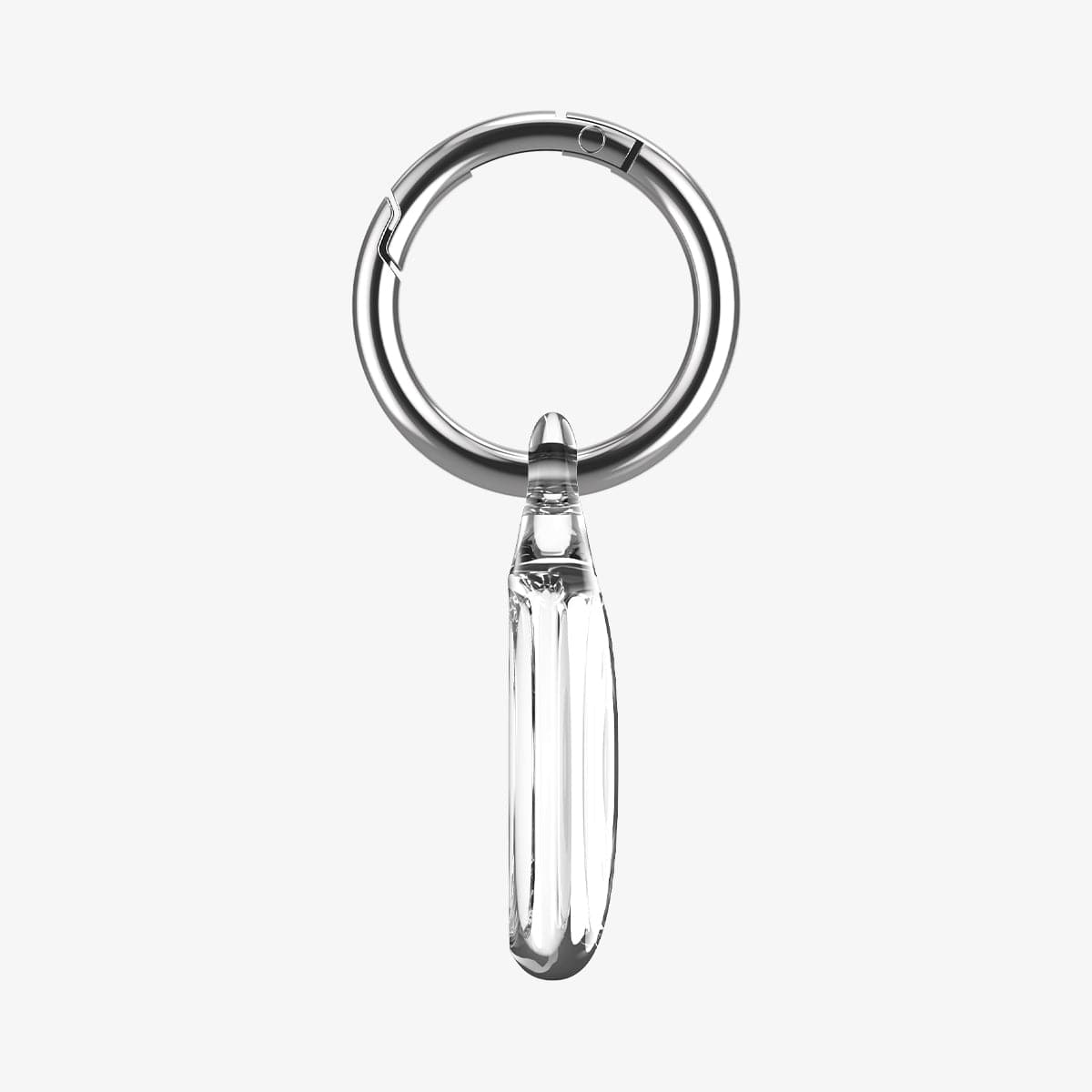 AHP03124 - Apple AirTag Case Ultra Hybrid in crystal clear showing the side with keyring