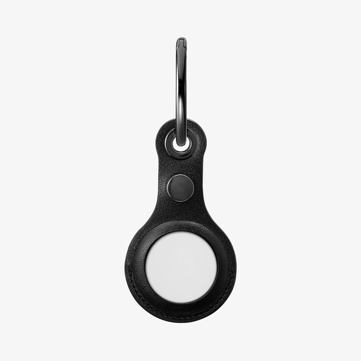 AMP01826 - AirTag Case Valentinus in black showing the front with keyring