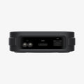 AMP03785 - Apple TV 4K Mount Silicone Fit in black showing the back with cutout for ports