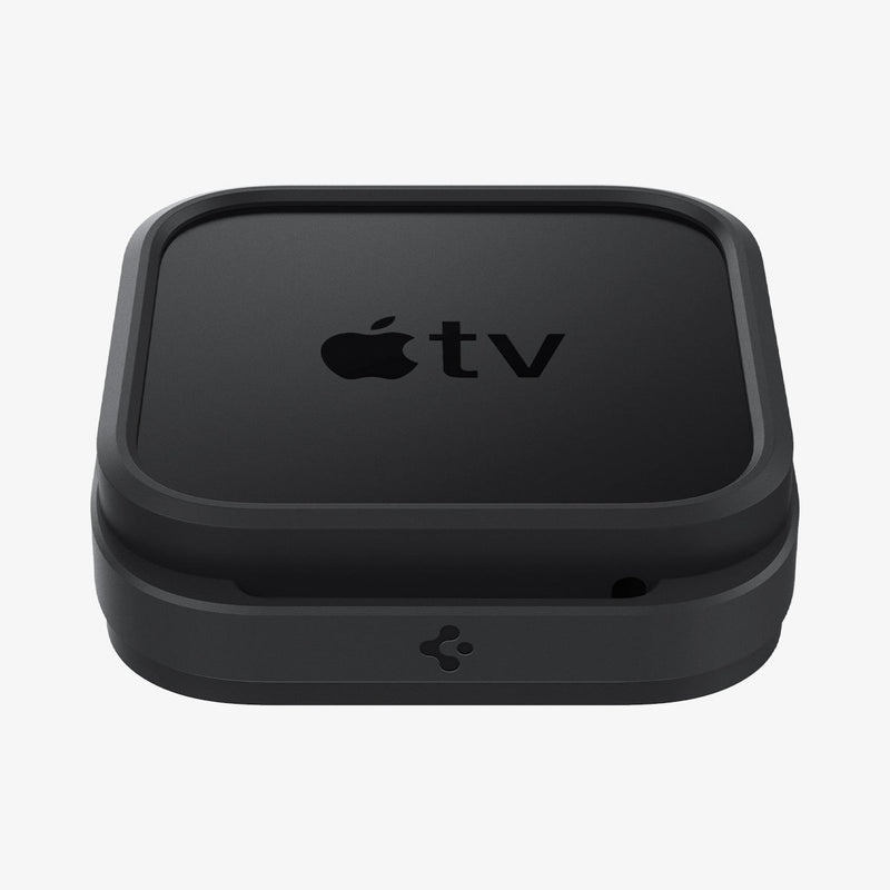 AMP03785 - Apple TV 4K Mount Silicone Fit in black showing the front and top