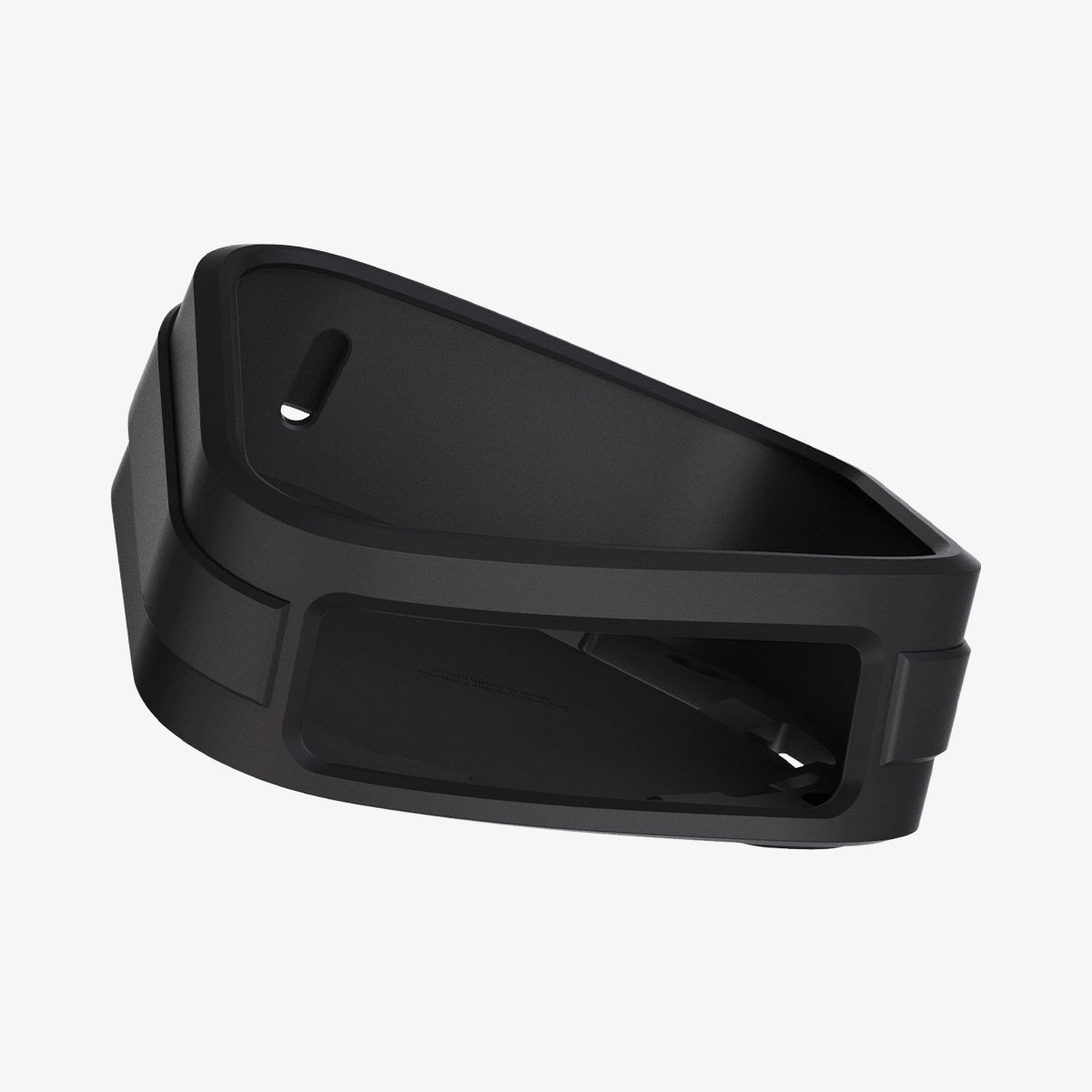 AMP03785 - Apple TV 4K Mount Silicone Fit in black showing the case bending slightly to show the flexibility