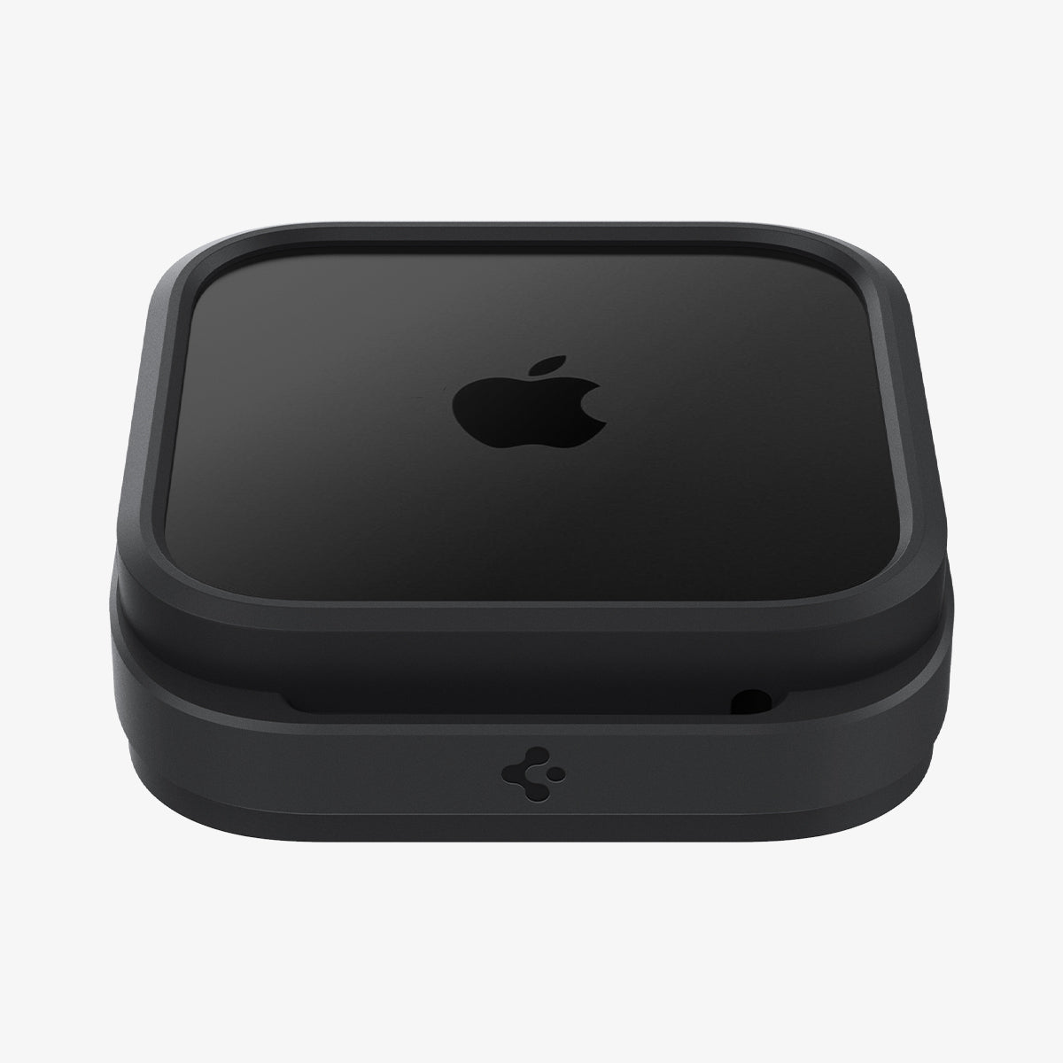 AMP05858 - Apple TV 4K (3rd Gen) Mount Silicone Fit in black showing the top and front
