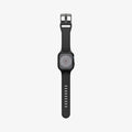 ACS04190 - Apple Watch Series (41mm) Case Liquid Air Pro in black showing the front with watch band laid out flat