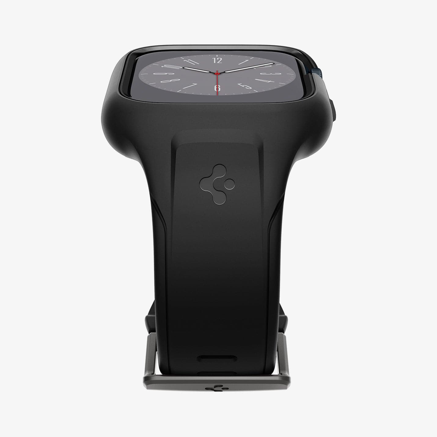 ACS04190 - Apple Watch Series (41mm) Case Liquid Air Pro in black showing the bottom and partial front