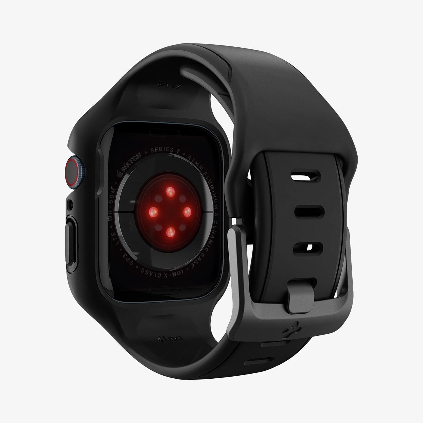 ACS04190 - Apple Watch Series (41mm) Case Liquid Air Pro in black showing the back
