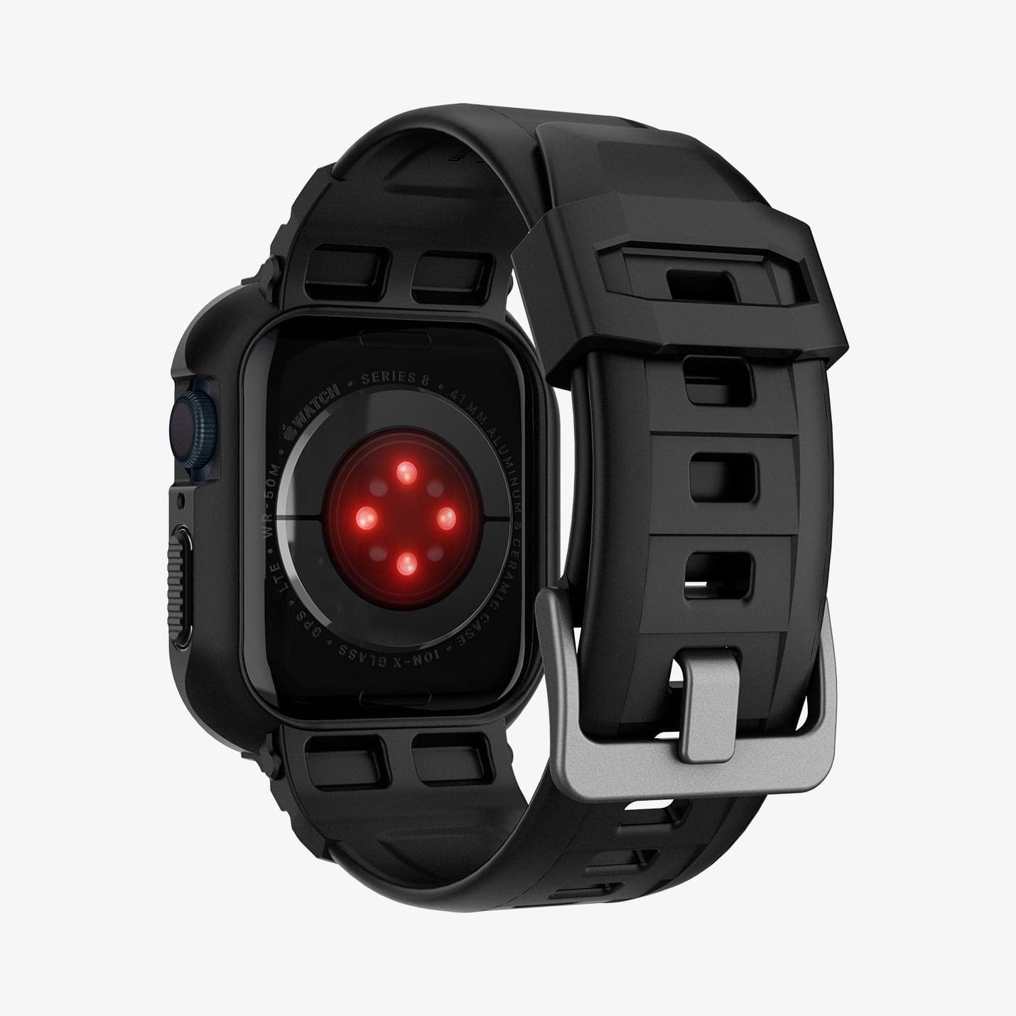 ACS00546 - Apple Watch Series (Apple Watch (41mm)) Case Rugged Armor Pro in black showing the back